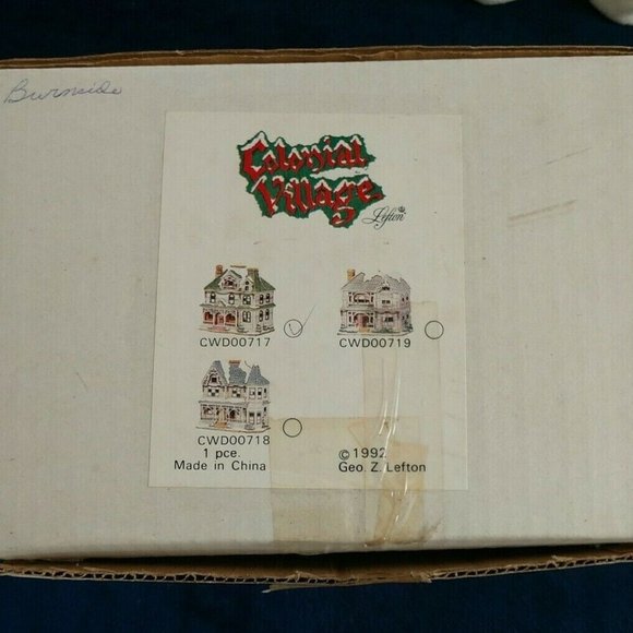 Lefton BURNSIDE Colonial Christmas Village 00717 Holiday 1992 C2 Original Box. - Picture 10 of 12